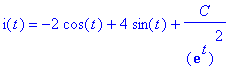 i(t) = -2*cos(t)+4*sin(t)+1/exp(t)^2*C